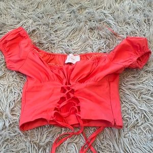 Coral Corset top from Blush Boutique! Never worn